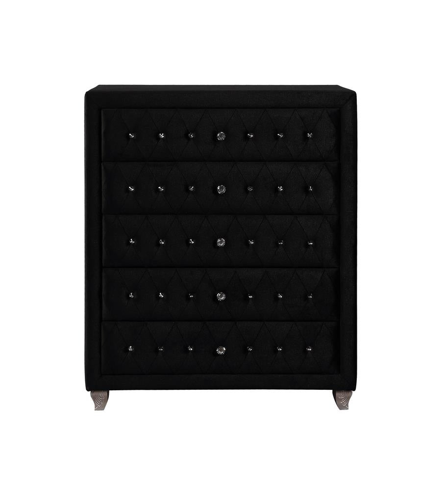 Deanna - Deanna 5-drawer Rectangular Chest Black