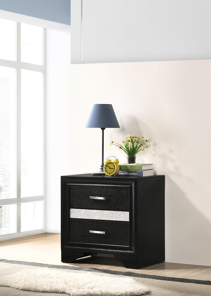 Miranda - Miranda 2-drawer Nightstand Tray Black