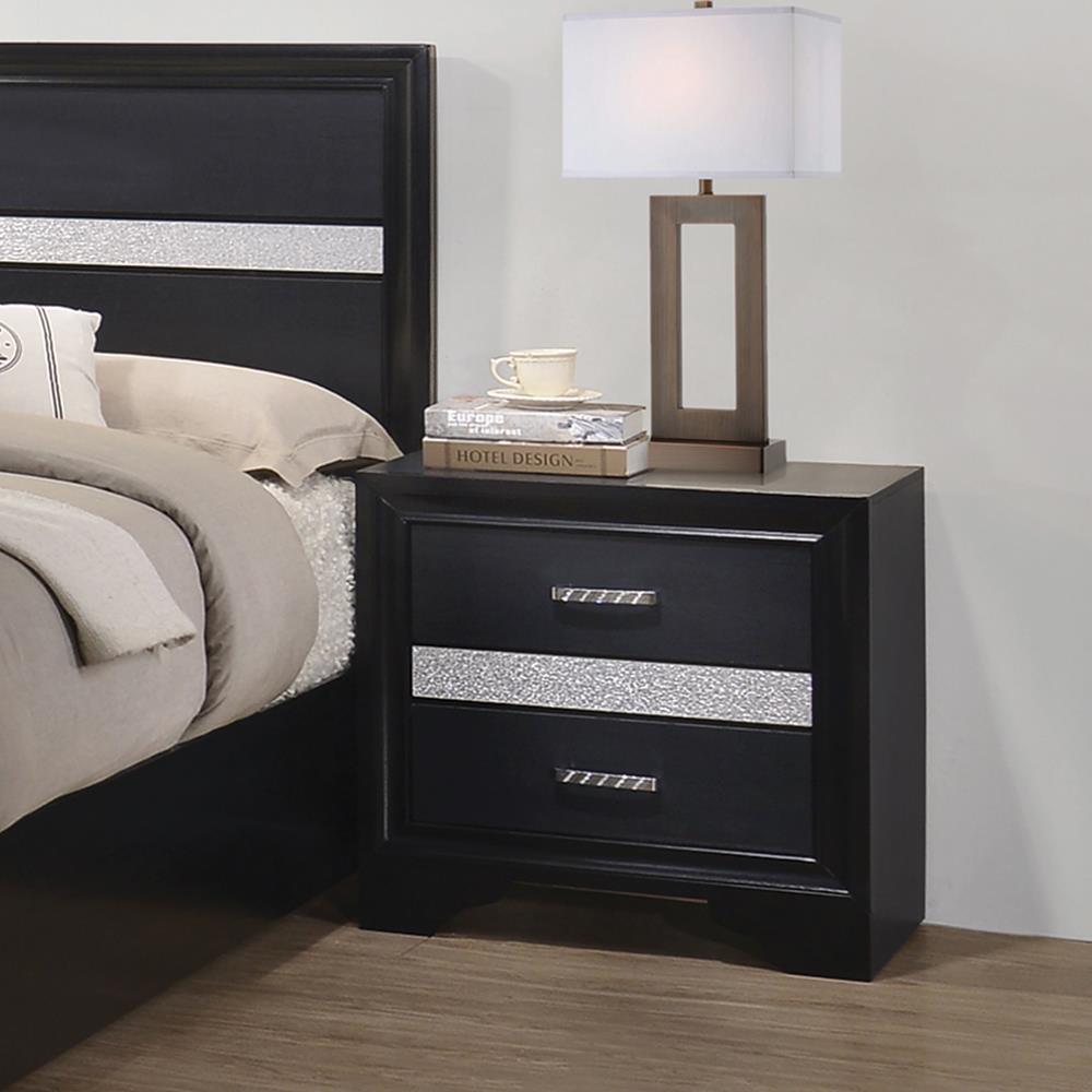 Miranda - Miranda 2-drawer Nightstand Tray Black