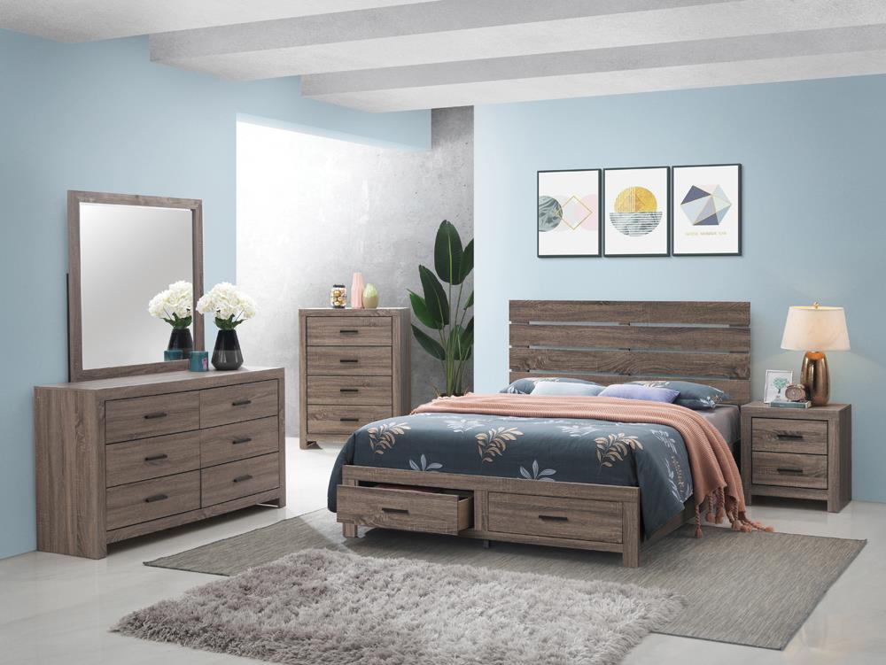 Brantford - Brantford Eastern King Storage Bed Barrel Oak