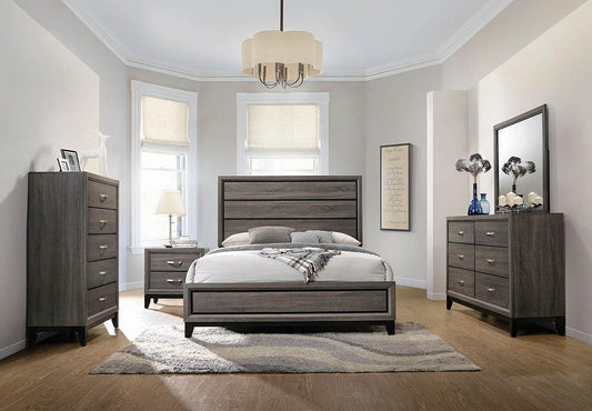 Watson - Watson Queen Bed Grey Oak and Black