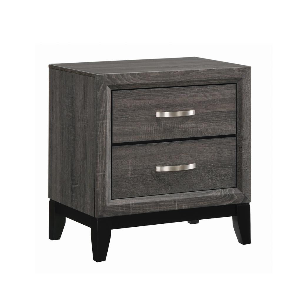 Watson - Watson 2-drawer Nightstand Grey Oak and Black