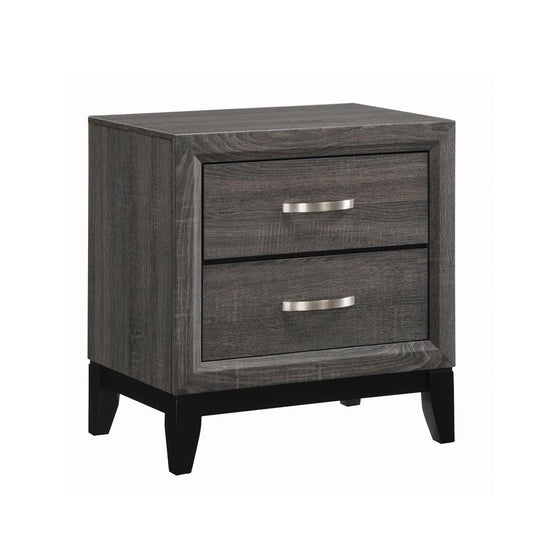 Watson - Watson 2-drawer Nightstand Grey Oak and Black