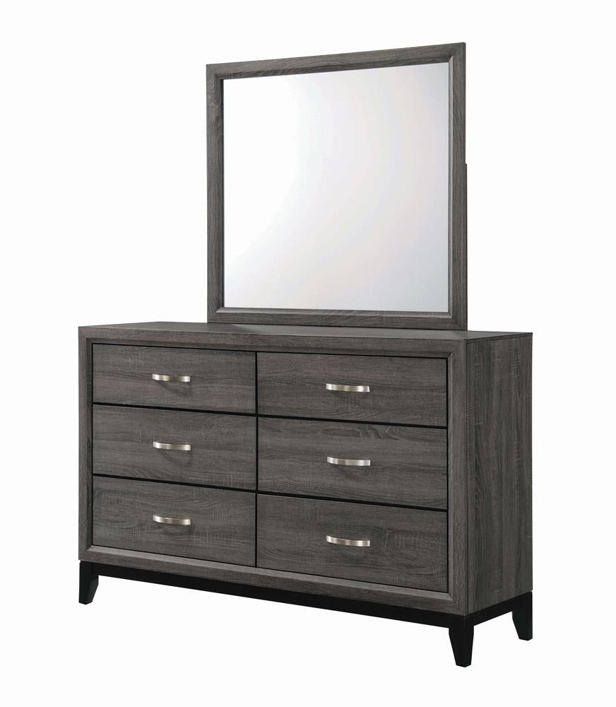 Watson - Watson 6-drawer Dresser Grey Oak and Black