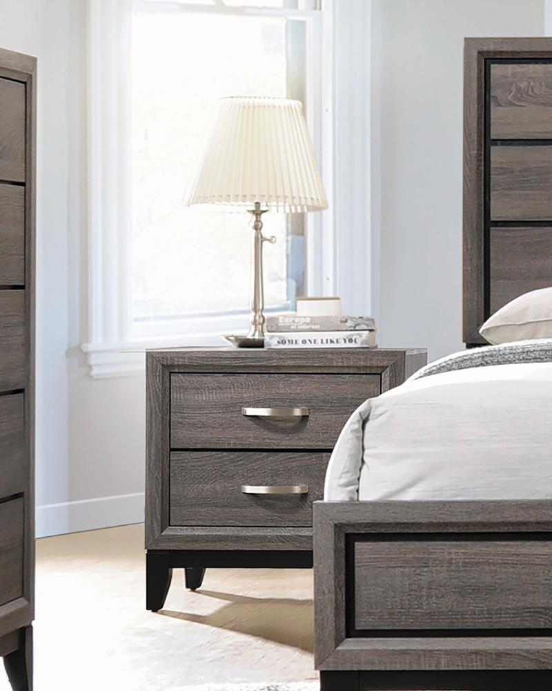 Watson - Watson 2-drawer Nightstand Grey Oak and Black