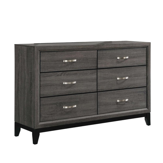 Watson - Watson 6-drawer Dresser Grey Oak and Black