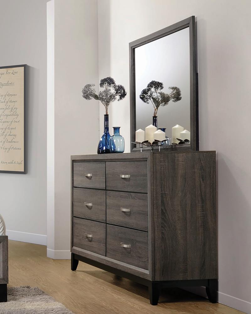 Watson - Watson 6-drawer Dresser Grey Oak and Black