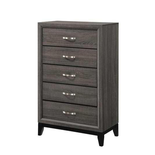 Watson - Watson 5-drawer Chest Grey Oak and Black