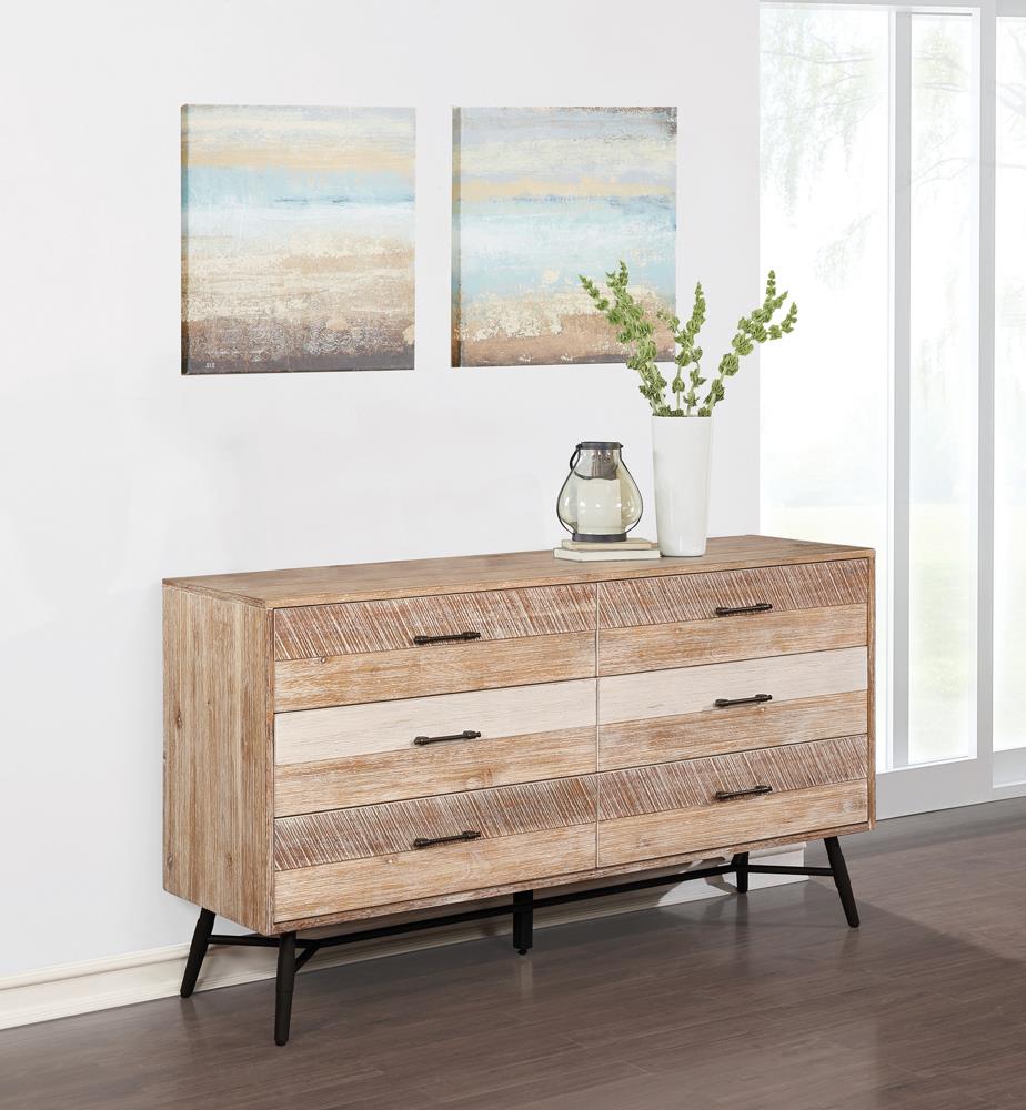 Marlow - Marlow 6-drawer Dresser Rough Sawn Multi