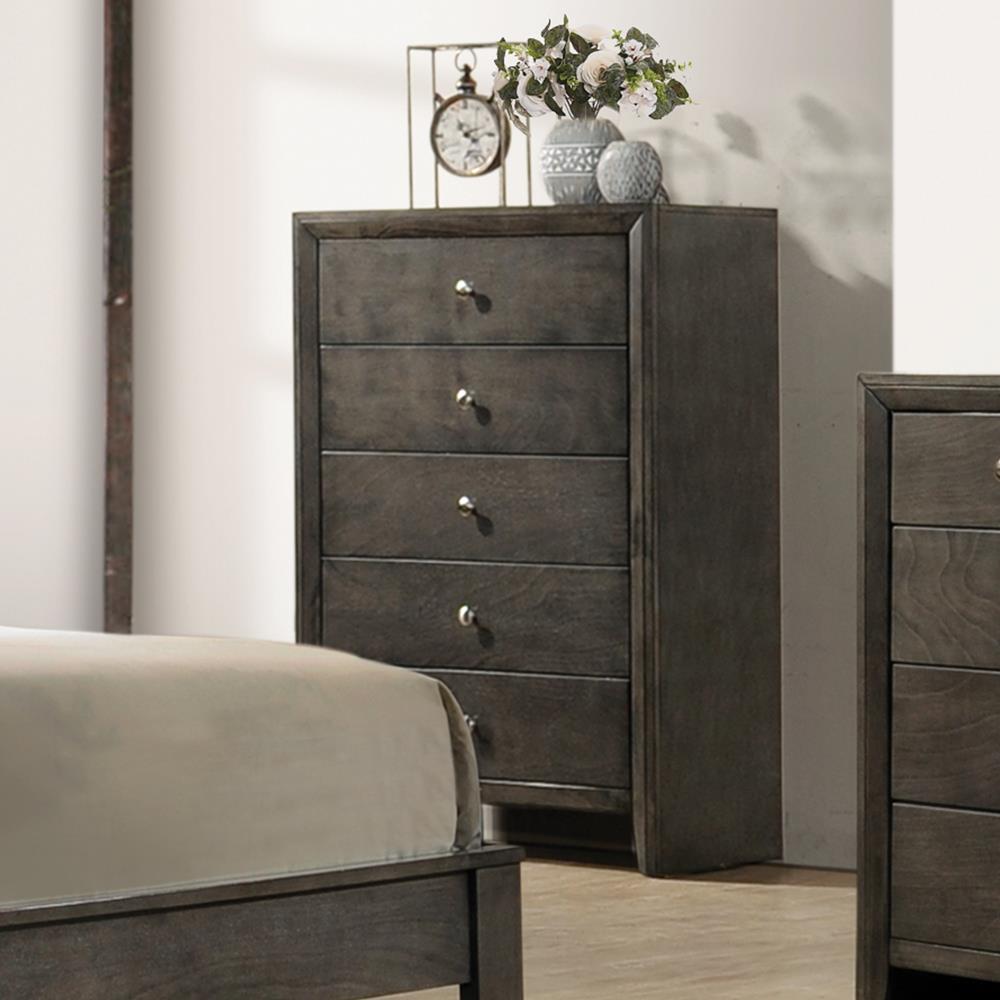 Serenity - Serenity 5-drawer Chest Mod Grey