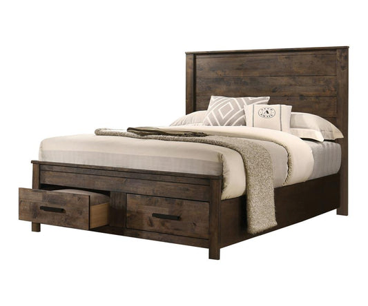 Woodmont - Woodmont California King Storage Bed Rustic Golden Brown