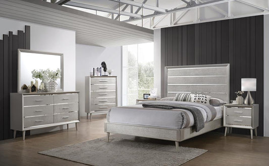 Ramon - Ramon 5-piece Full Panel Bedroom Set Metallic Sterling