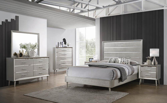 Ramon - Ramon 5-piece Full Panel Bedroom Set Metallic Sterling
