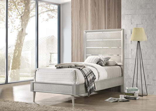 Ramon - Ramon Twin Panel Bed Metallic Sterling