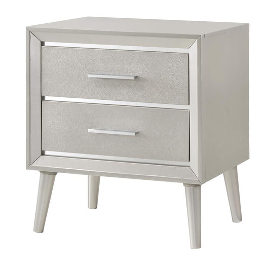 Ramon - Ramon 2-drawer Nightstand Metallic Sterling