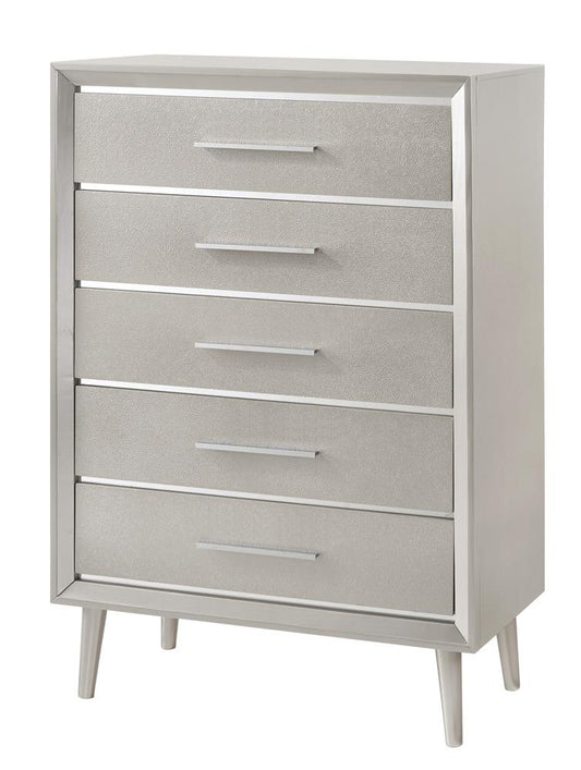 Ramon - Ramon 5-drawer Chest Metallic Sterling