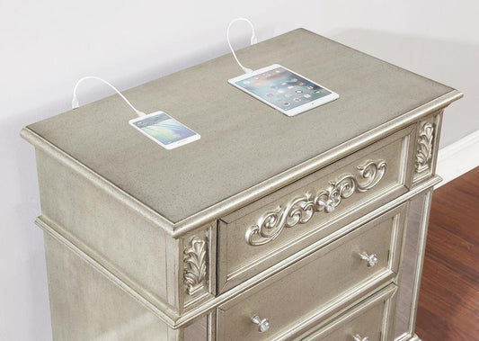 Heidi - Heidi 3-drawer Nightstand Metallic Platinum