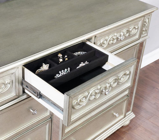 Heidi - Heidi 9-drawer Dresser Metallic Platinum