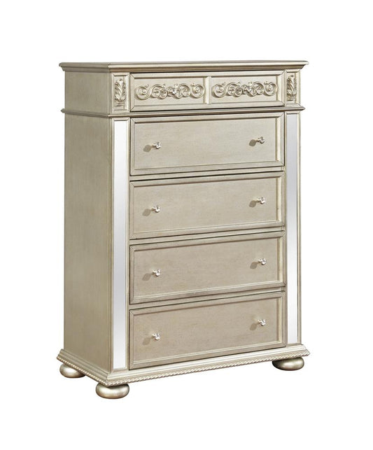Heidi - Heidi 5-drawer Chest Metallic Platinum