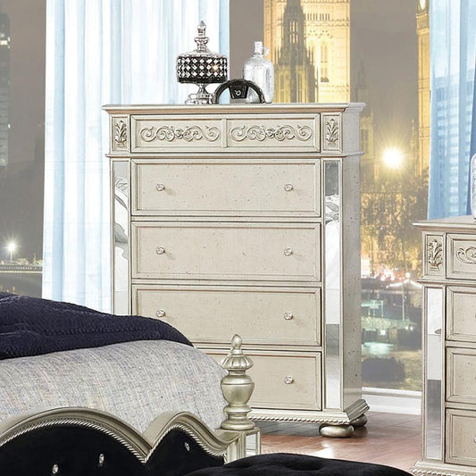 Heidi - Heidi 5-drawer Chest Metallic Platinum