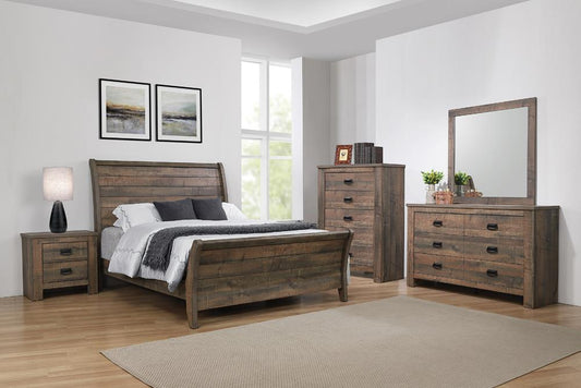 Frederick - Frederick 5-piece Eastern King Panel Bedroom Set Weathered Oak