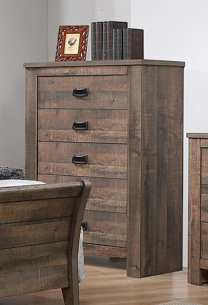 Frederick - Frederick 5-drawer Chest Weathered Oak