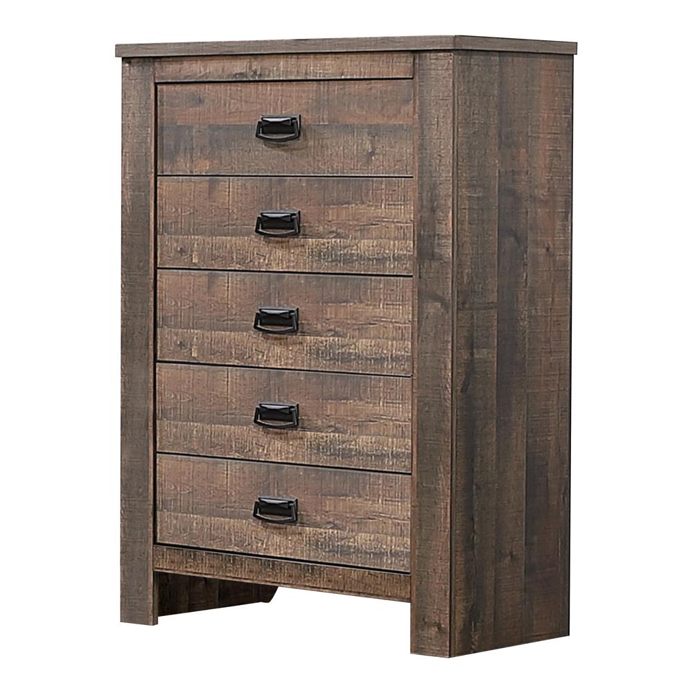 Frederick - Frederick 5-drawer Chest Weathered Oak