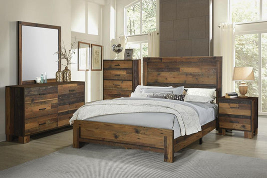 Sidney - Sidney 5-piece Twin Panel Bedroom Set Rustic Pine