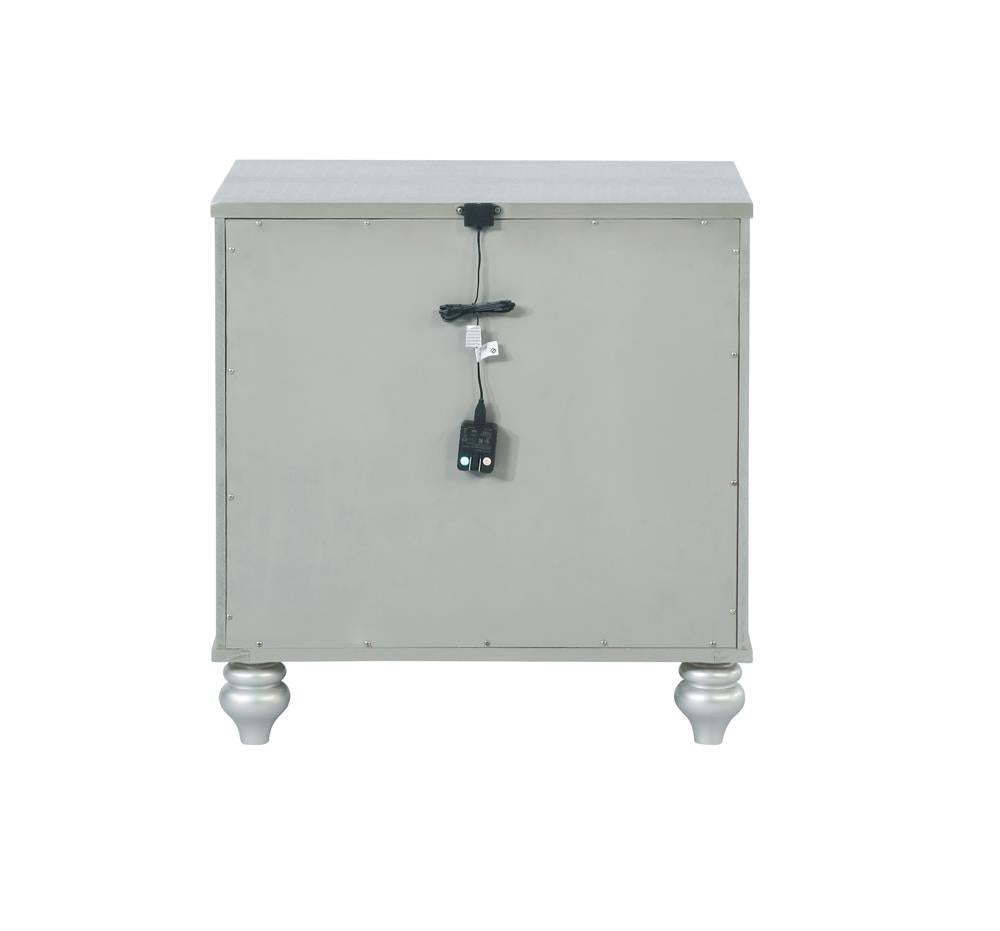 Gunnison - Gunnison 2-drawer Nightstand Silver Metallic