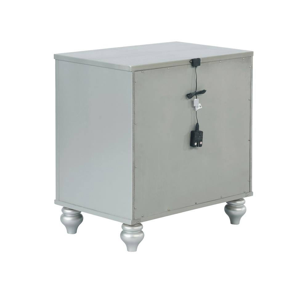 Gunnison - Gunnison 2-drawer Nightstand Silver Metallic