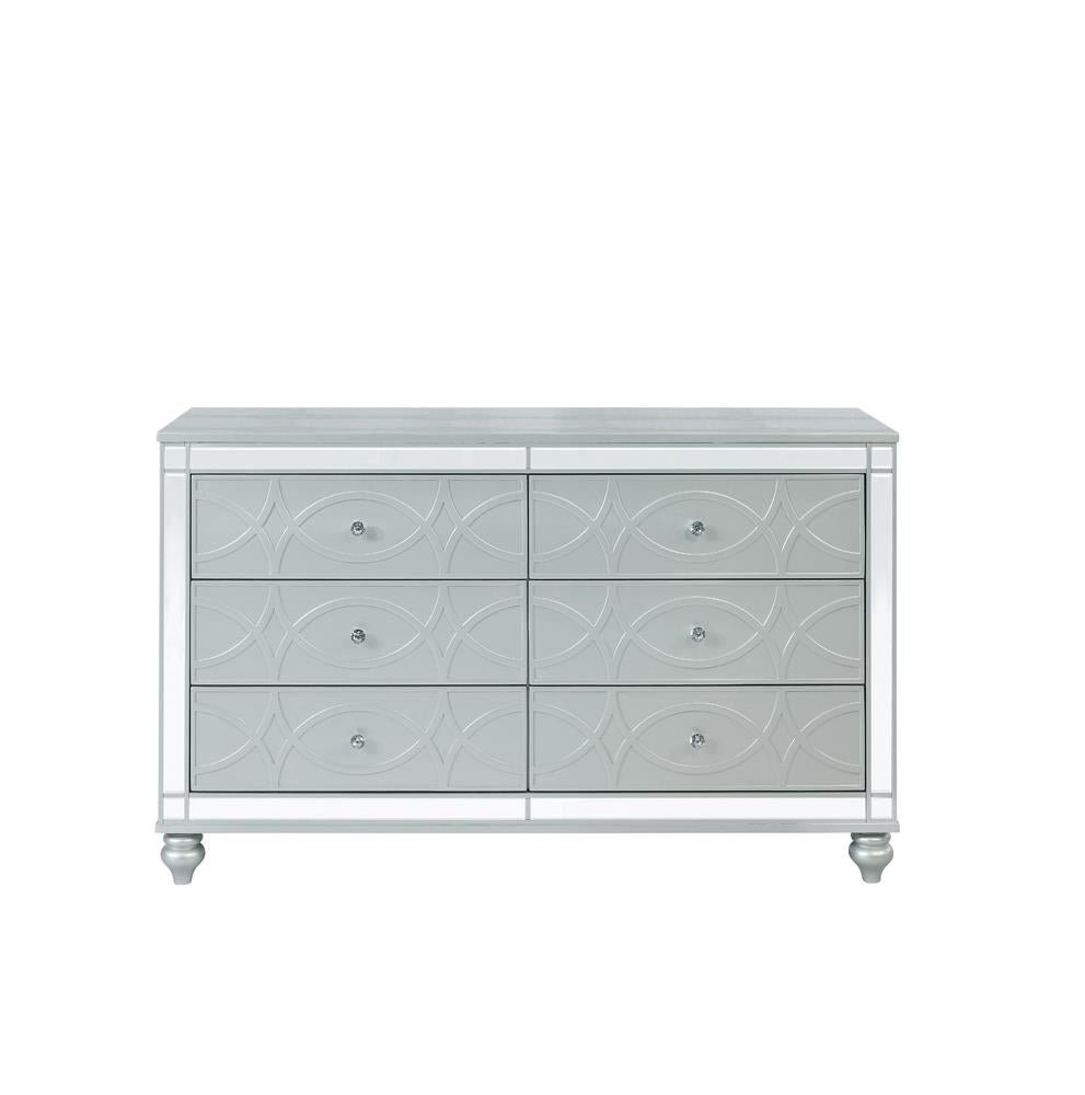 Gunnison - Gunnison 6-drawer Dresser Silver Metallic