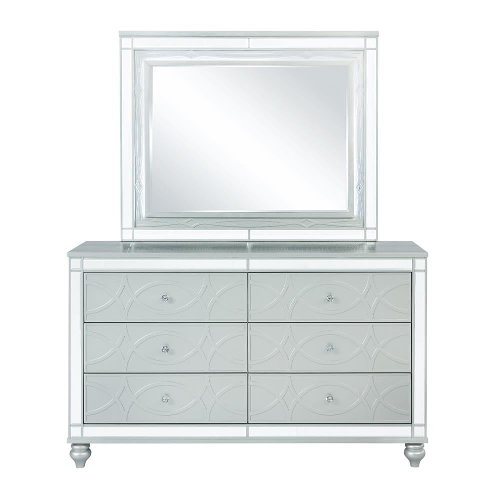 Gunnison - Gunnison 6-drawer Dresser Silver Metallic