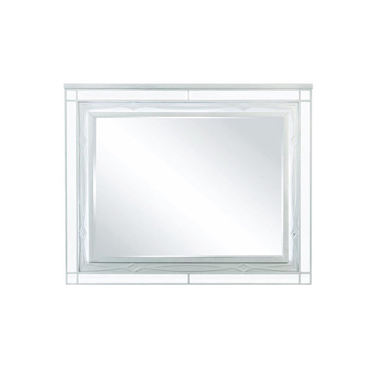 Gunnison - Gunnison Dresser Mirror with LED Lighting Silver Metallic