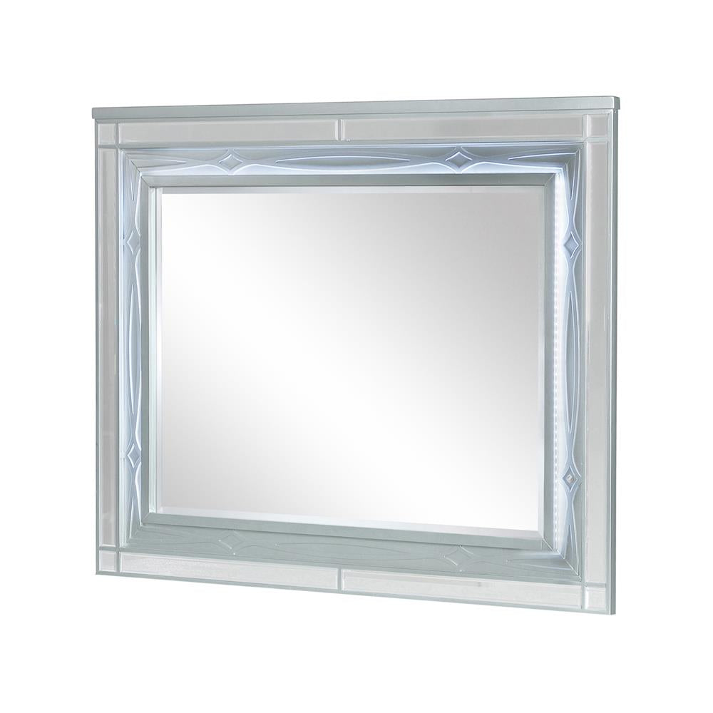Gunnison - Gunnison Dresser Mirror with LED Lighting Silver Metallic