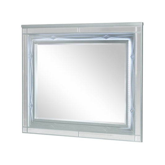 Gunnison - Gunnison Dresser Mirror with LED Lighting Silver Metallic