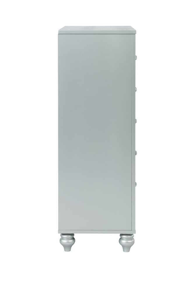 Gunnison - Gunnison 5-drawer Chest Silver Metallic