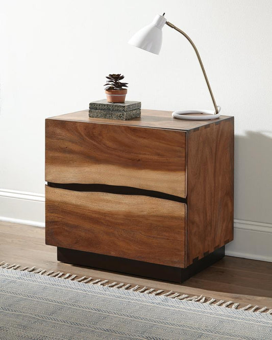 Winslow - Winslow 2-drawer Nightstand Smokey Walnut and Coffee Bean
