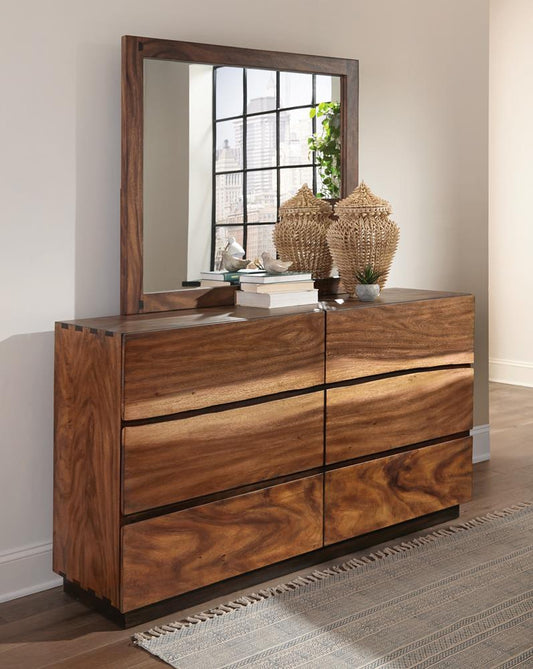 Winslow - Winslow 6-drawer Dresser Smokey Walnut and Coffee Bean