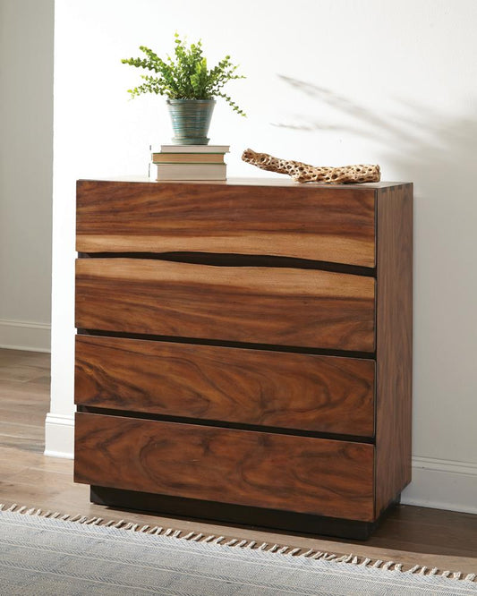 Winslow - Winslow 4-drawer Chest Smokey Walnut and Coffee Bean