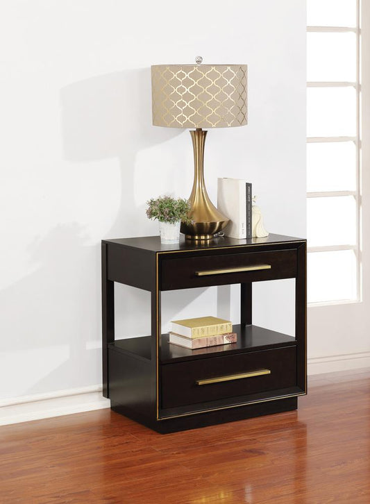 Durango - Durango 2-drawer Nightstand Smoked Peppercorn