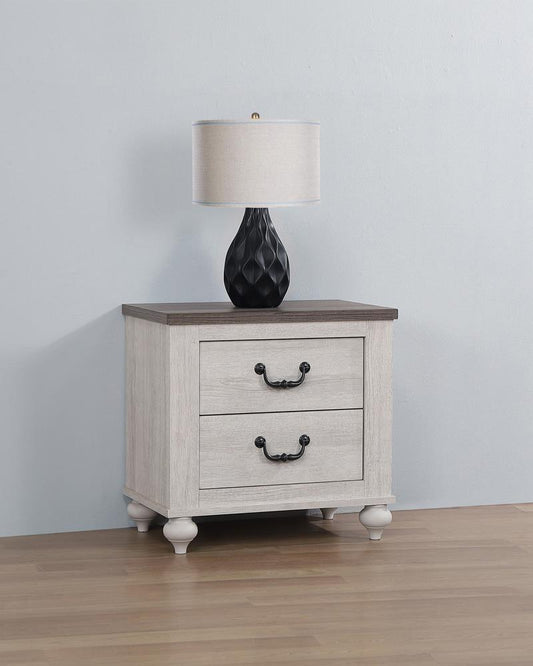 Stillwood - Stillwood 2-drawer Nightstand Vintage Linen