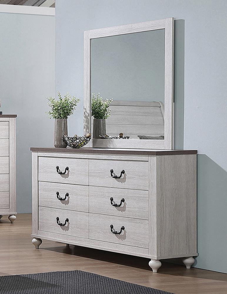 Stillwood - Stillwood Rectangle Dresser Mirror Vintage Linen