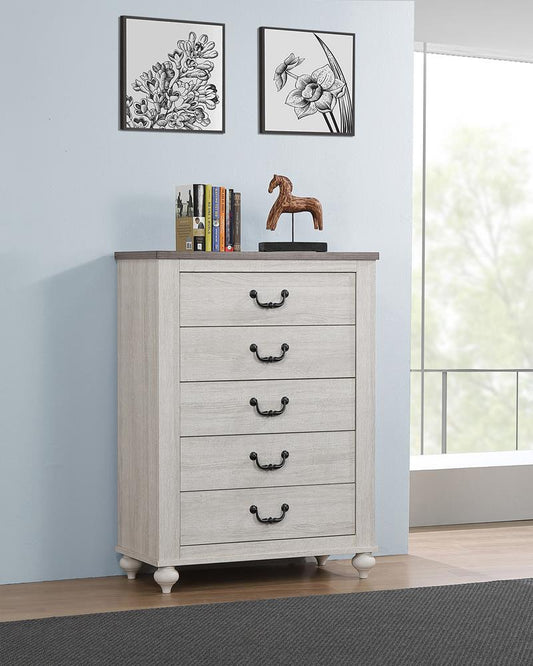 Stillwood - Stillwood 5-drawer Chest Vintage Linen