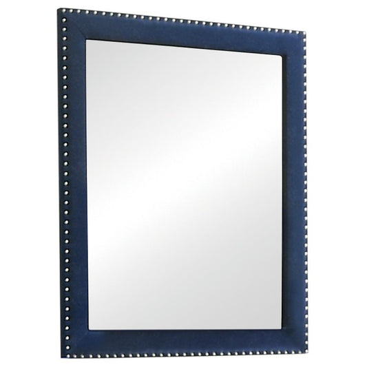 Melody - Melody Rectangular Upholstered Dresser Mirror Pacific Blue