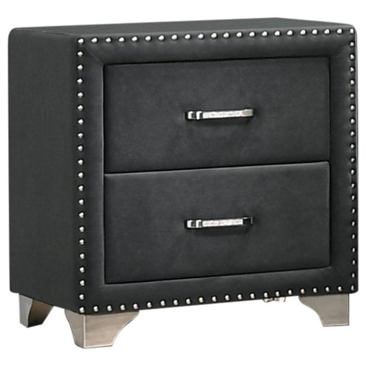 Melody - Melody 2-drawer Upholstered Nightstand Grey