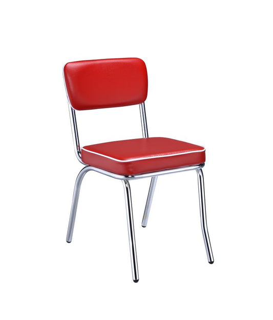Retro - Retro Open Back Side Chairs Red and Chrome (Set of 2)