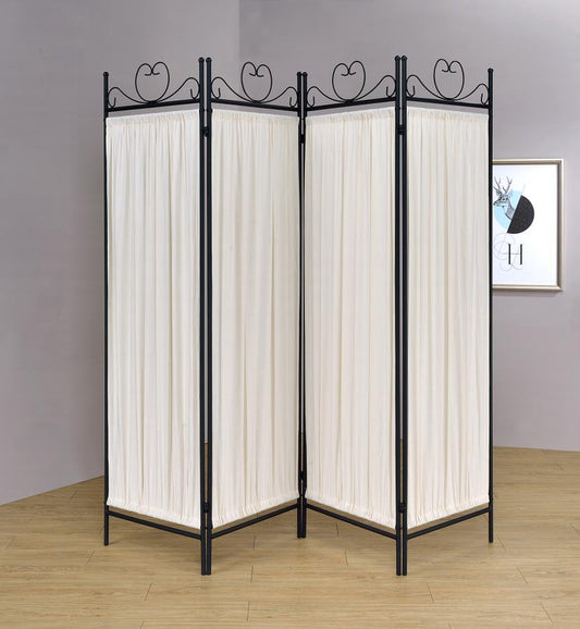 Dove - Dove 4-panel Folding Screen Beige and Black