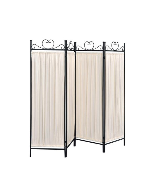 Dove - Dove 4-panel Folding Screen Beige and Black