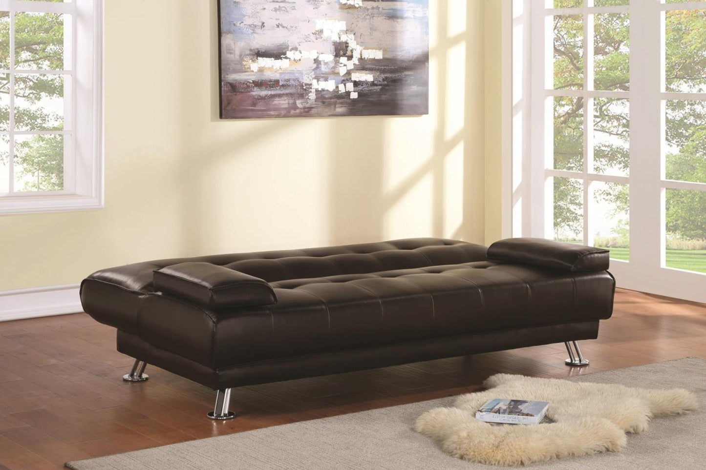 Pierre - Pierre Tufted Upholstered Sofa Bed Brown