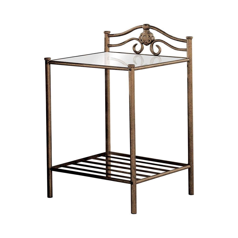 Sydney - Sydney 2-shlef Nightstand Antique Brushed Gold